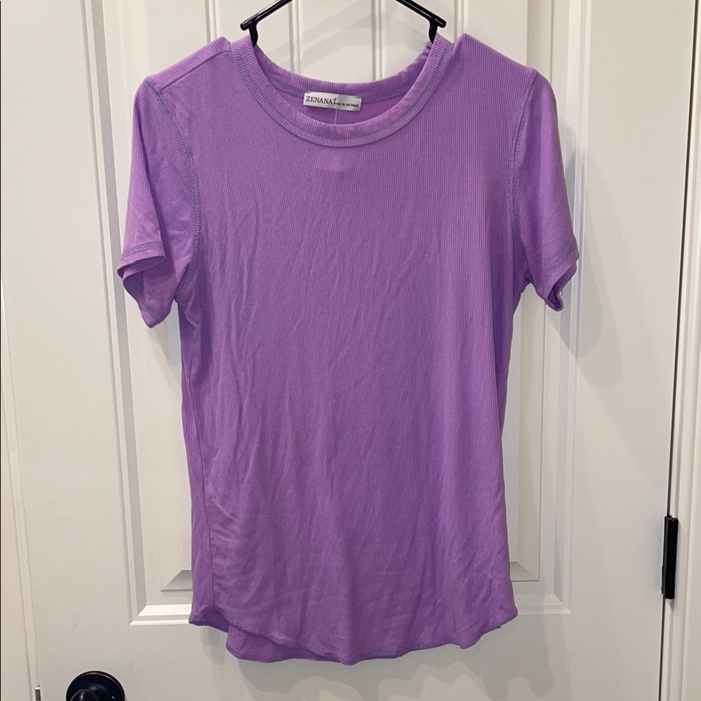 ZENANA Purple Short Sleeve Tee